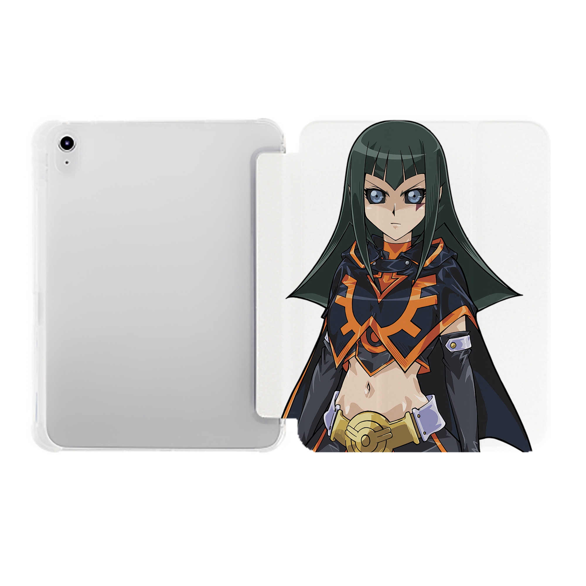 （画像用） 遊☆戯☆王 Yu-Gi-Oh! IPad ケース ペン収納付き 三つ折りスタンド PUレザー×シリコン 対応機種9.5/10.5/10.9インチ